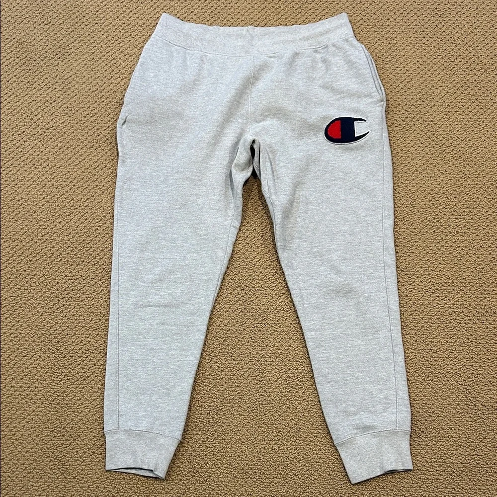 Vintage Champion Men's Reverse Weave Logo Jogger Sweatpants size XL Gray